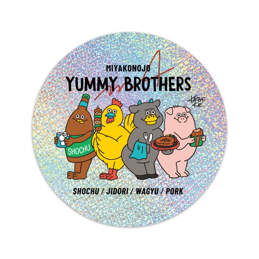 ホログラムステッカー「MIYAKONOJO YUMMY BROTHERS 〜M4〜」（耐水） – KAMENOCO SHOP