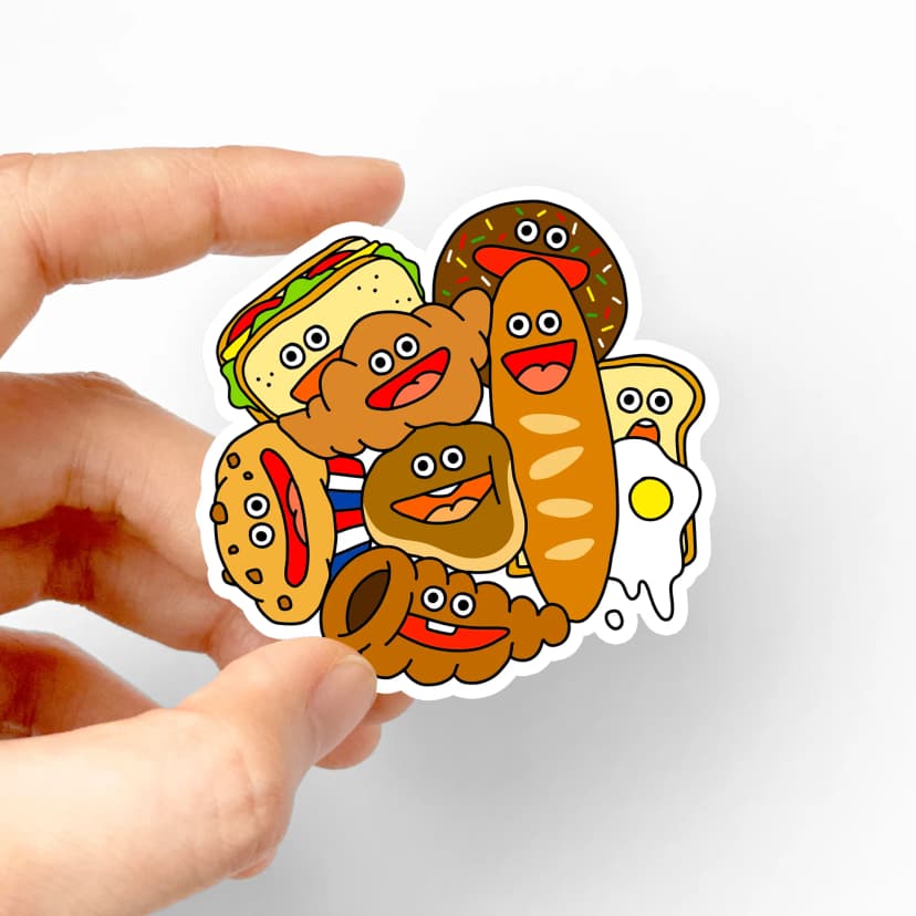 ステッカー「ぎゅむっとパン！」（非耐水） – KAMENOCO SHOP