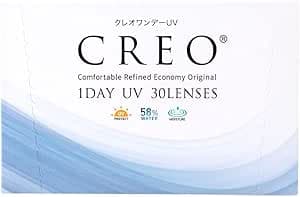 Amazon.co.jp: Creo1day UV保湿 30片 1盒 (日抛 隐形眼镜 )【高含水】【BC】8.7 【PWR】-3.00 高含水 保湿 防紫外线 贴合感 : 个护健康