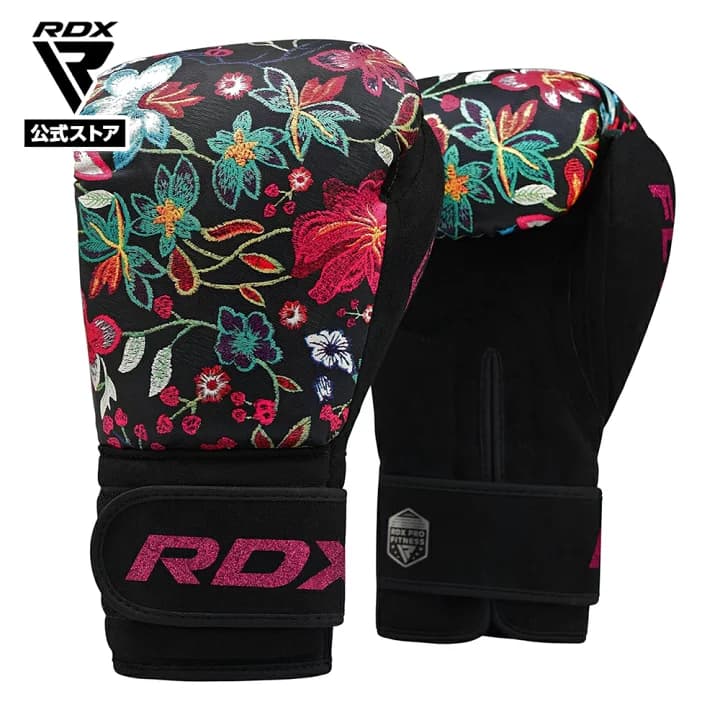 【楽天市場】＼P5倍！ マラソン期間限定／★【楽天ランキング3冠達成！】RDX 公式 ボクシンググローブ ボクシング グローブ レディース 女性 ボクササイズ 花柄 FL3 小さめ 左右セット グローブ2個入り かわいい フローラル カラフル フラワー ブランド 耐久性 抗菌 通気性：RDX JAPAN 楽天市場店